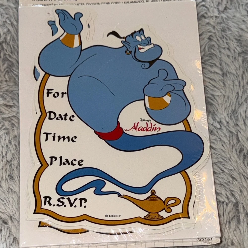 Contempo Aladdin Party Invitations - Blue and Gold 8 Cards and Envelopes